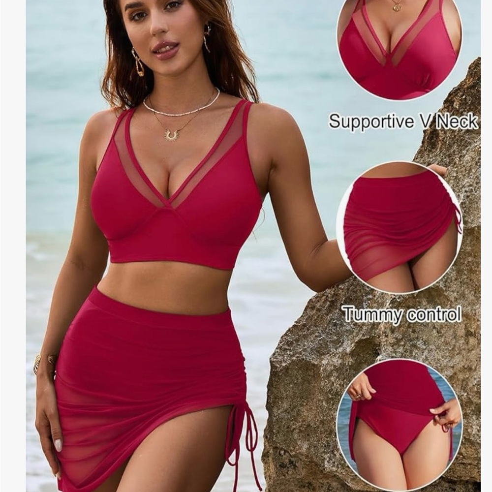 Chic Halter Red Bikini Set - Picture 14 of 14